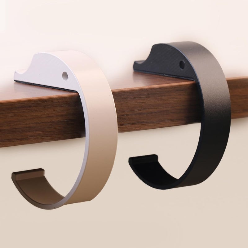 KIBBEH 2PCS Purse Hook for Table Purse Hanger for Desk Portable Desk Bag Hook Non-slip Purse Holder for Table High-Strength Alloy Material for Durability Hangers for Table for Heavy Loads((Black and Gray) - Image 1